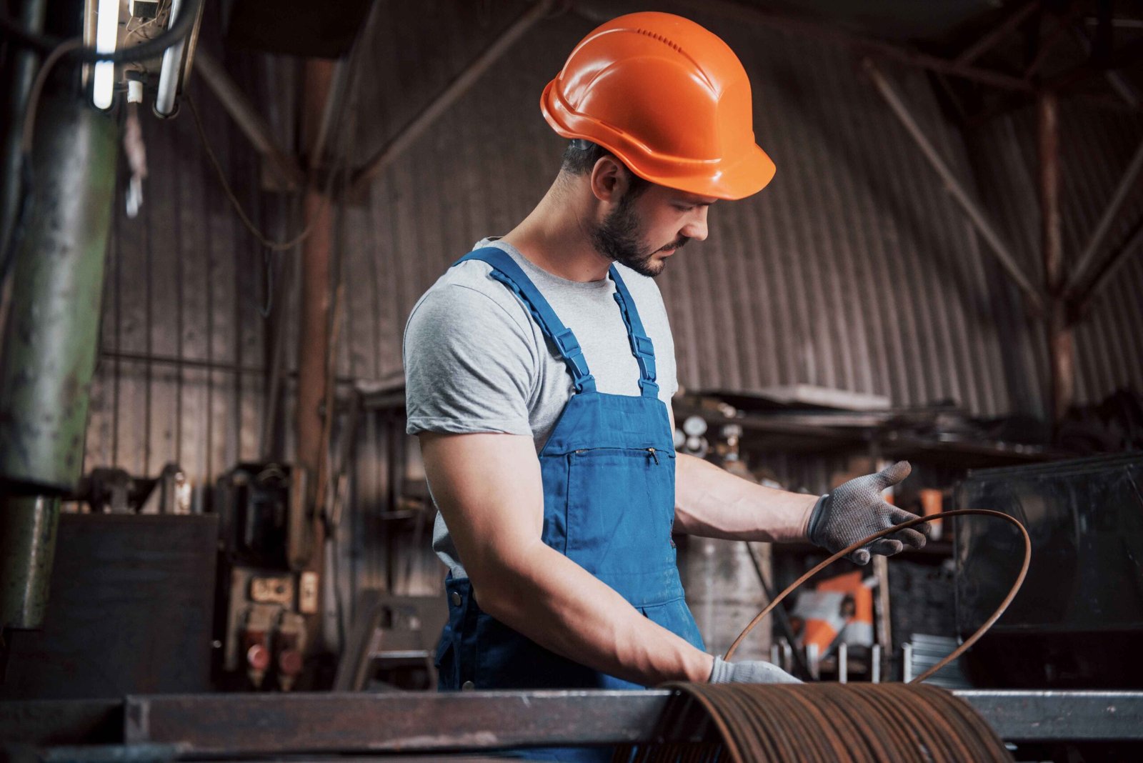 Mechanical worker checking equipment wire