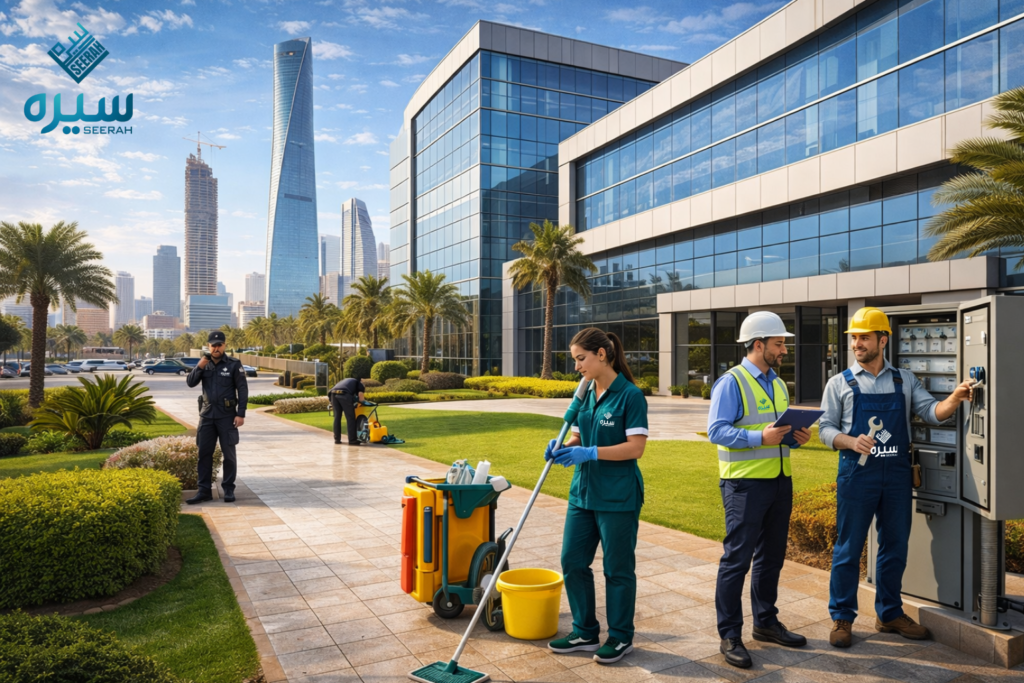Facility management company in Jeddah — Seerah team performing professional building maintenance services