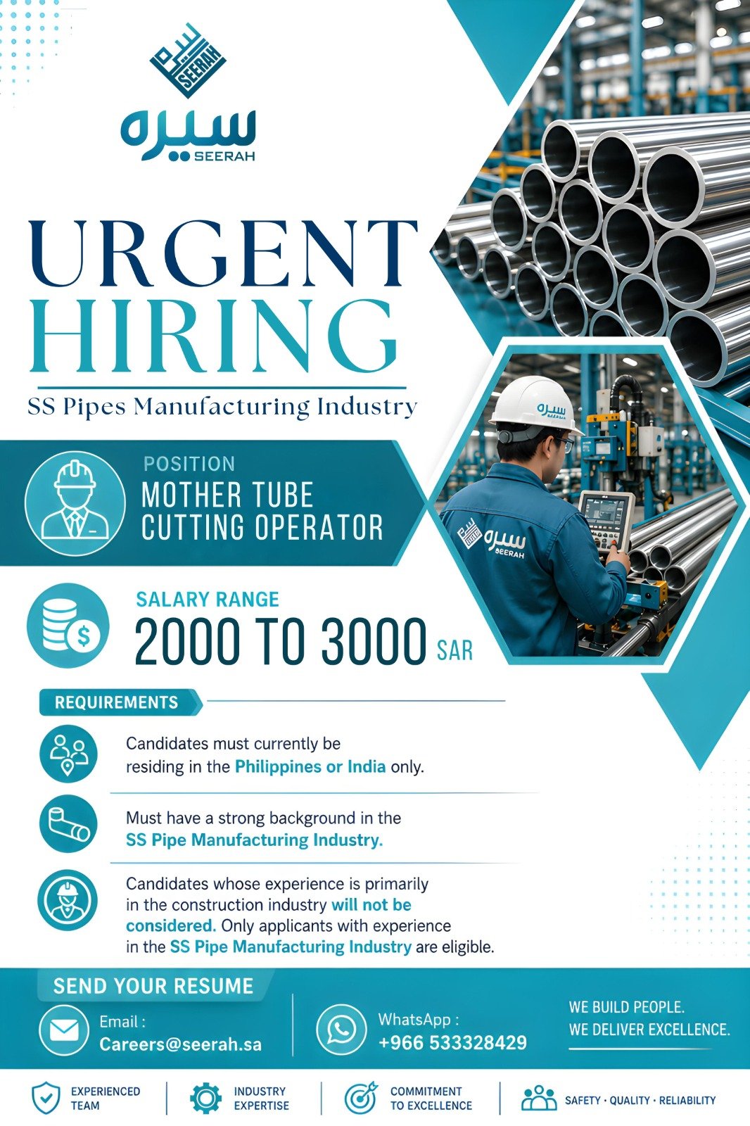 Tube Cutting Operator