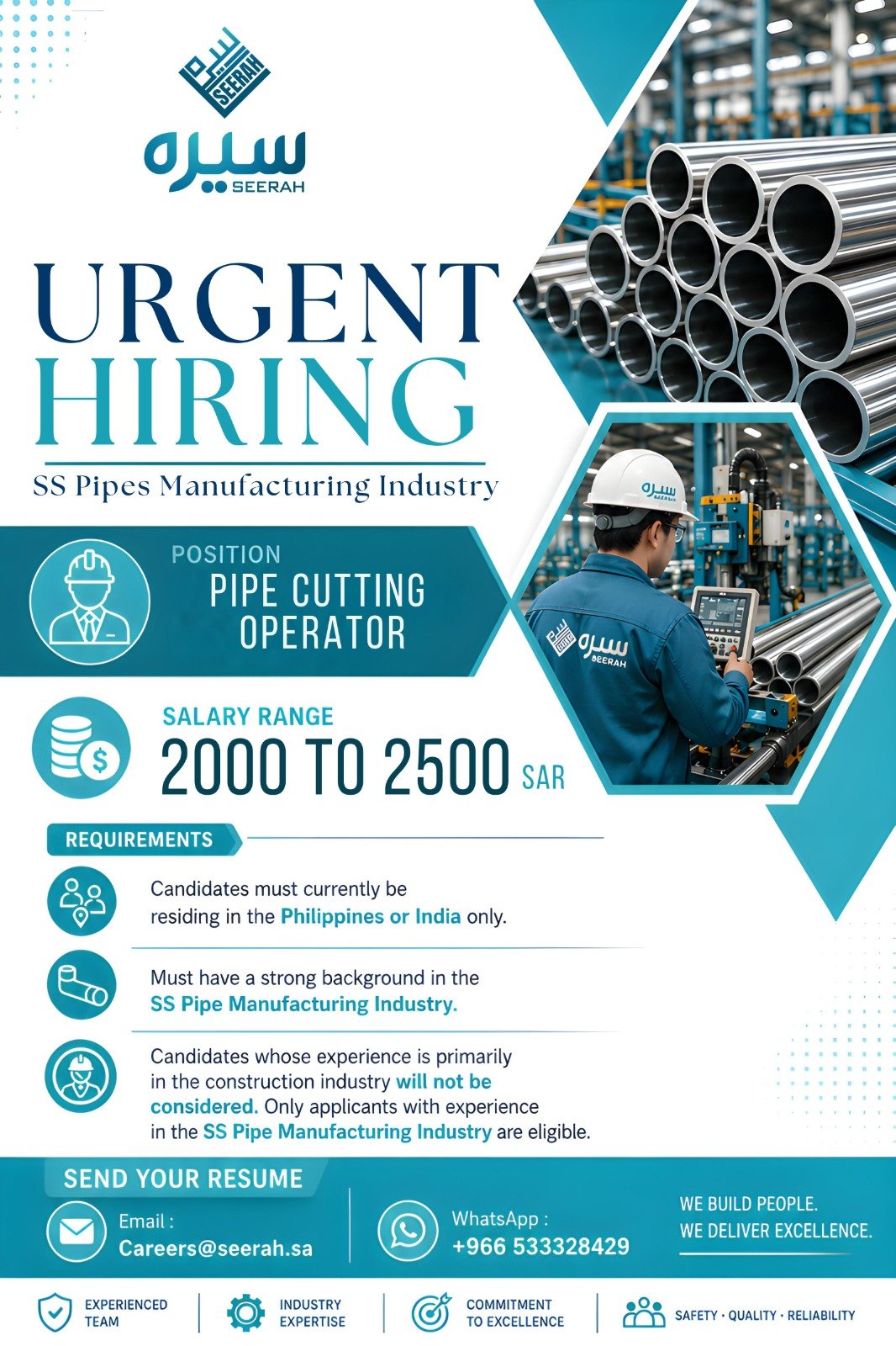 Pipe Cutting Operator